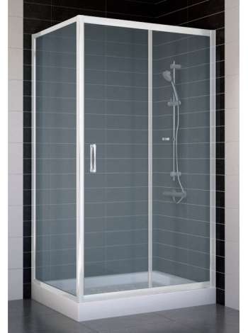 Душевой уголок Vegas Glass ZP+ZPV 100*70 01 10 профиль белый, стекло сатин