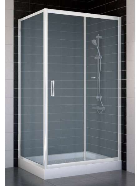 Душевой уголок Vegas Glass ZP+ZPV 100*70 01 10 профиль белый, стекло сатин