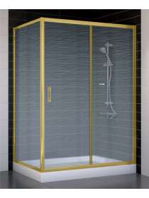Душевой уголок Vegas Glass ZP+ZPV 130*80 09 02 профиль золото, стекло шиншилла