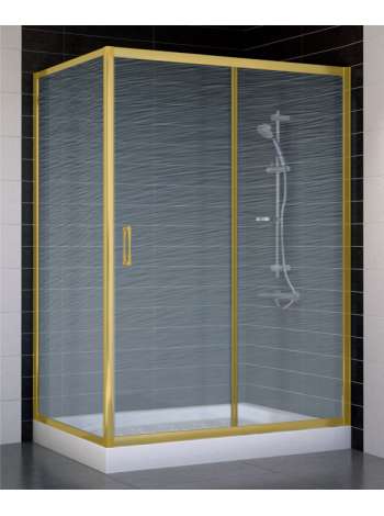 Душевой уголок Vegas Glass ZP+ZPV 130*80 09 02 профиль золото, стекло шиншилла