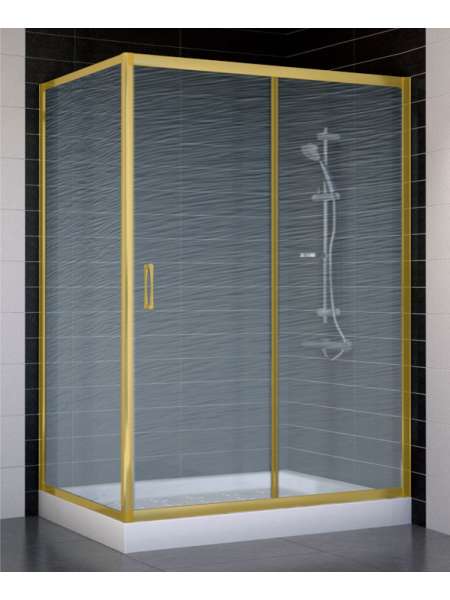 Душевой уголок Vegas Glass ZP+ZPV 130*80 09 02 профиль золото, стекло шиншилла