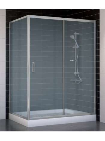 Душевой уголок Vegas Glass ZP+ZPV 140*80 07 10 профиль матовый хром, стекло сатин