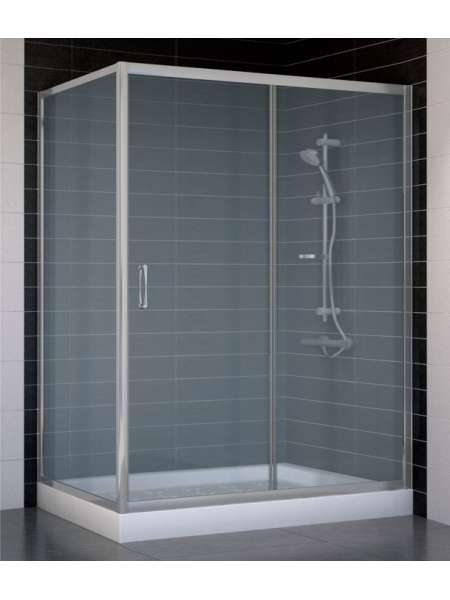 Душевой уголок Vegas Glass ZP+ZPV 140*80 07 10 профиль матовый хром, стекло сатин