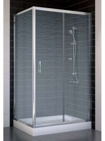Душевой уголок Vegas Glass ZP+ZPV 100*70 08 02 профиль глянцевый хром, стекло шиншилла