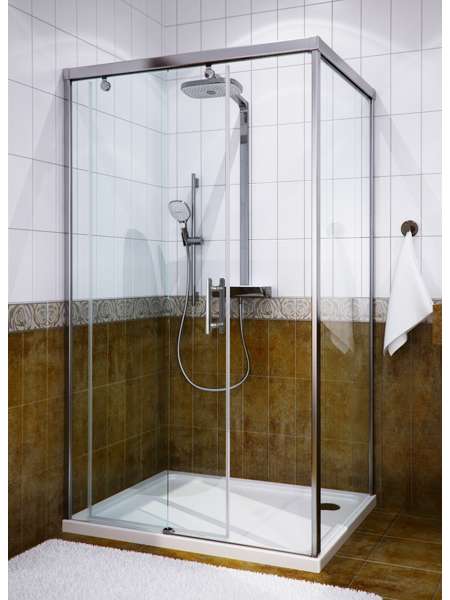 Душевой уголок GuteWetter Slide Rectan GK-863A левая 110x70 см стекло бесцветное, профиль хром