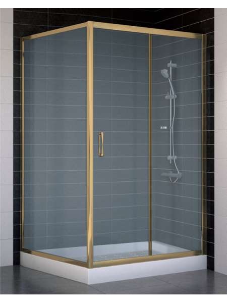 Душевой уголок Vegas Glass ZP+ZPV 110*100 05 10 профиль бронза, стекло сатин