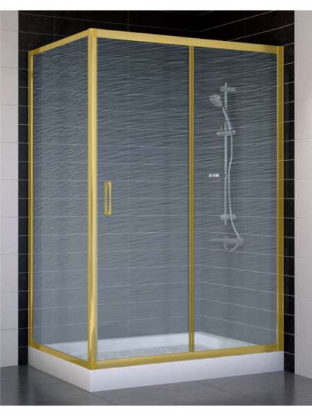 Душевой уголок Vegas Glass ZP+ZPV 120*80 09 02 профиль золото, стекло шиншилла