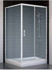 Душевой уголок Vegas Glass ZP+ZPV 100*100 01 02 профиль белый, стекло шиншилла