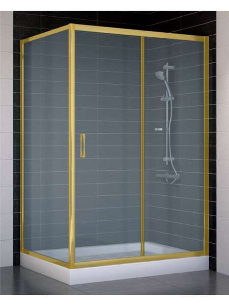 Душевой уголок Vegas Glass ZP+ZPV 120*90 09 10 профиль золото, стекло сатин