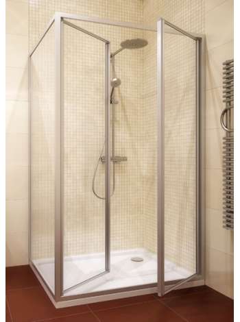 Душевой уголок GuteWetter Practic Rectan GK-402 правая 100x80 см стекло бесцветное, профиль матовый хром