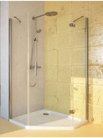 Душевой уголок GuteWetter Lux Festt GK-101 правый 100x100 см стекло бесцветное, профиль хром