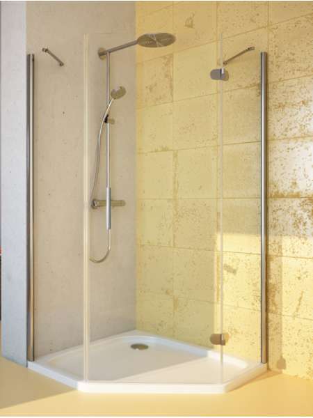 Душевой уголок GuteWetter Lux Festt GK-101 правый 100x100 см стекло бесцветное, профиль хром