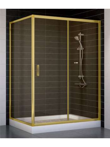Душевой уголок Vegas Glass ZP+ZPV 130*90 09 05 профиль золото, стекло бронза