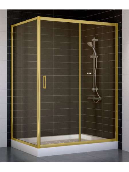 Душевой уголок Vegas Glass ZP+ZPV 130*90 09 05 профиль золото, стекло бронза