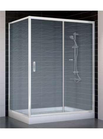 Душевой уголок Vegas Glass ZP+ZPV 140*90 01 02 профиль белый, стекло шиншилла