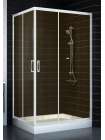 Душевой уголок Vegas Glass ZA-F 80*110 01 05 профиль белый, стекло бронза