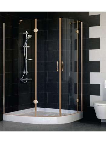 Душевой уголок Vegas Glass AFS-F 120*100 05 01 L профиль бронза, стекло прозрачное