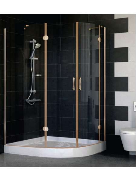 Душевой уголок Vegas Glass AFS-F 120*100 05 01 L профиль бронза, стекло прозрачное