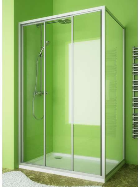 Душевой уголок GuteWetter Practic Rectan GK-403 левая 115x80 см стекло бесцветное, профиль матовый хром