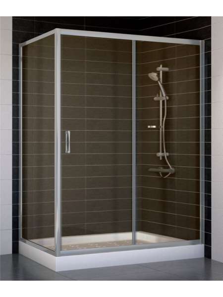 Душевой уголок Vegas Glass ZP+ZPV 140*70 07 05 профиль матовый хром, стекло бронза