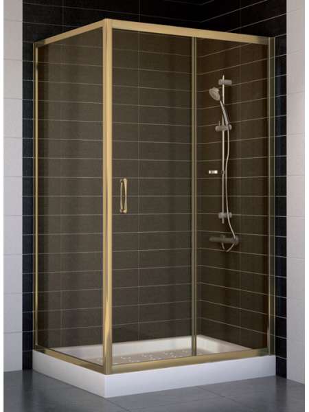 Душевой уголок Vegas Glass ZP+ZPV 100*90 05 05 профиль бронза, стекло бронза