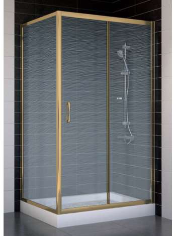 Душевой уголок Vegas Glass ZP+ZPV 100*80 05 02 профиль бронза, стекло шиншилла
