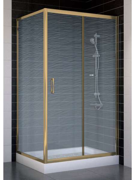 Душевой уголок Vegas Glass ZP+ZPV 100*80 05 02 профиль бронза, стекло шиншилла