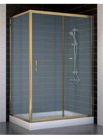 Душевой уголок Vegas Glass ZP+ZPV 120*80 05 10 профиль бронза, стекло сатин