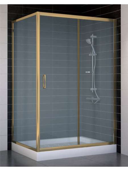 Душевой уголок Vegas Glass ZP+ZPV 120*80 05 10 профиль бронза, стекло сатин