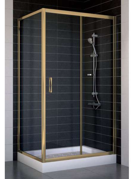 Душевой уголок Vegas Glass ZP+ZPV 100*70 05 01 профиль бронза, стекло прозрачное