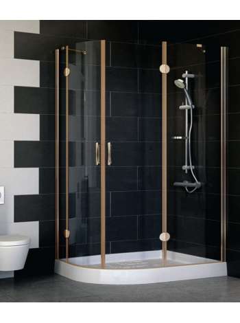 Душевой уголок Vegas Glass AFS-F 120*80 05 01 R профиль бронза, стекло прозрачное