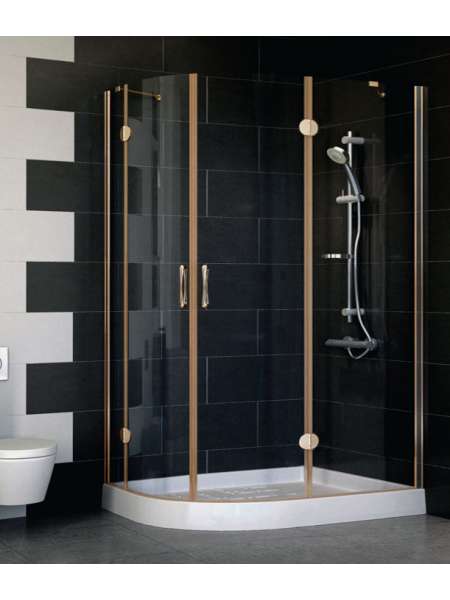 Душевой уголок Vegas Glass AFS-F 120*80 05 01 R профиль бронза, стекло прозрачное