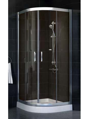 Душевой уголок Vegas Glass ZS-F 80*90 08 05 профиль глянцевый хром, стекло бронза