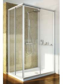 Душевой уголок GuteWetter Practic Rectan GK-422 правая 100x90 см стекло бесцветное, профиль матовый хром