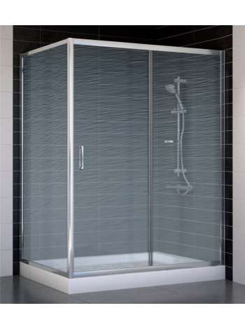 Душевой уголок Vegas Glass ZP+ZPV 140*90 08 02 профиль глянцевый хром, стекло шиншилла