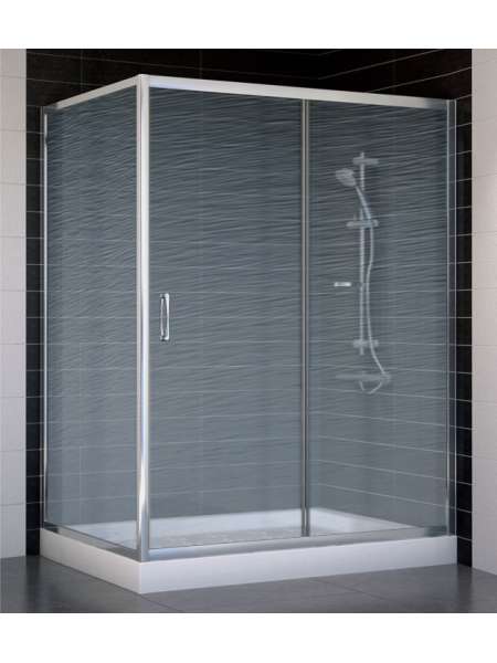 Душевой уголок Vegas Glass ZP+ZPV 140*90 08 02 профиль глянцевый хром, стекло шиншилла