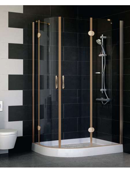 Душевой уголок Vegas Glass AFS-F 110*80 05 01 R профиль бронза, стекло прозрачное