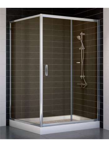 Душевой уголок Vegas Glass ZP+ZPV 120*100 08 05 профиль глянцевый хром, стекло бронза