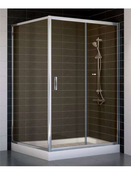 Душевой уголок Vegas Glass ZP+ZPV 120*100 08 05 профиль глянцевый хром, стекло бронза