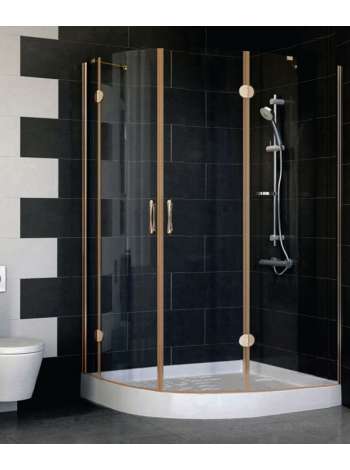 Душевой уголок Vegas Glass AFS-F 120*90 05 01 R профиль бронза, стекло прозрачное