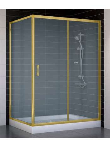 Душевой уголок Vegas Glass ZP+ZPV 130*90 09 10 профиль золото, стекло сатин