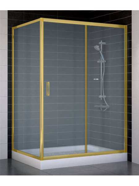 Душевой уголок Vegas Glass ZP+ZPV 130*90 09 10 профиль золото, стекло сатин