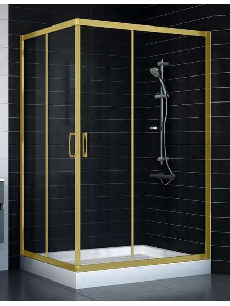 Душевой уголок Vegas Glass ZA-F 0120*100 09 01 профиль золото, стекло прозрачное