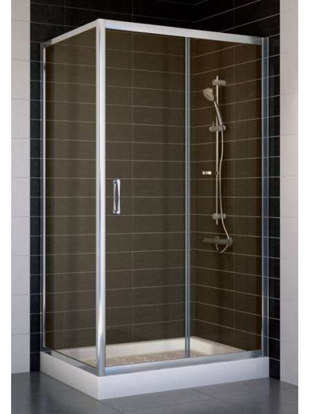 Душевой уголок Vegas Glass ZP+ZPV 100*70 08 05 профиль глянцевый хром, стекло бронза