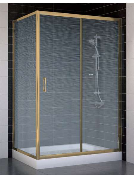 Душевой уголок Vegas Glass ZP+ZPV 120*70 05 02 профиль бронза, стекло шиншилла