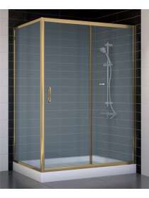 Душевой уголок Vegas Glass ZP+ZPV 130*80 05 10 профиль бронза, стекло сатин