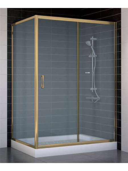 Душевой уголок Vegas Glass ZP+ZPV 130*80 05 10 профиль бронза, стекло сатин