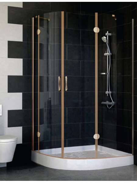 Душевой уголок Vegas Glass AFS-F 110*90 05 01 R профиль бронза, стекло прозрачное