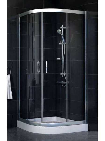Душевой уголок Vegas Glass ZS-F 80*120 08 01 профиль глянцевый хром, стекло прозрачное
