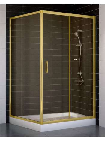 Душевой уголок Vegas Glass ZP+ZPV 110*100 09 05 профиль золото, стекло бронза